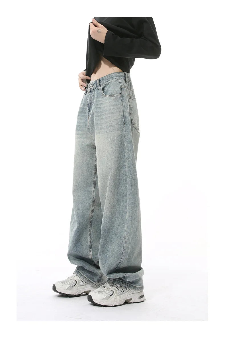 Casual Jeans Washed Simple Wide