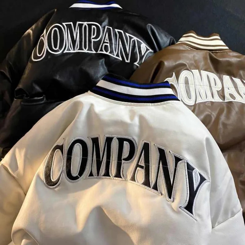 Chaqueta fluffy puffy de cuero, Y2k, Streetwear