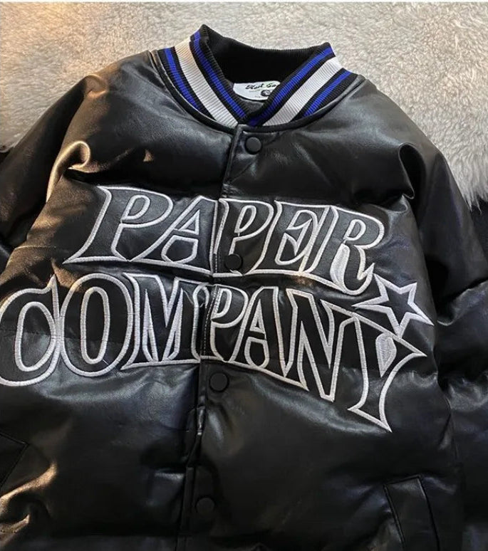 Chaqueta fluffy puffy de cuero, Y2k, Streetwear
